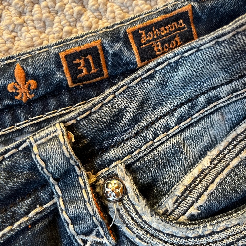 Rock Revival Dark Blue Jeans with Double Stitch Accents - Picture 3 of 9